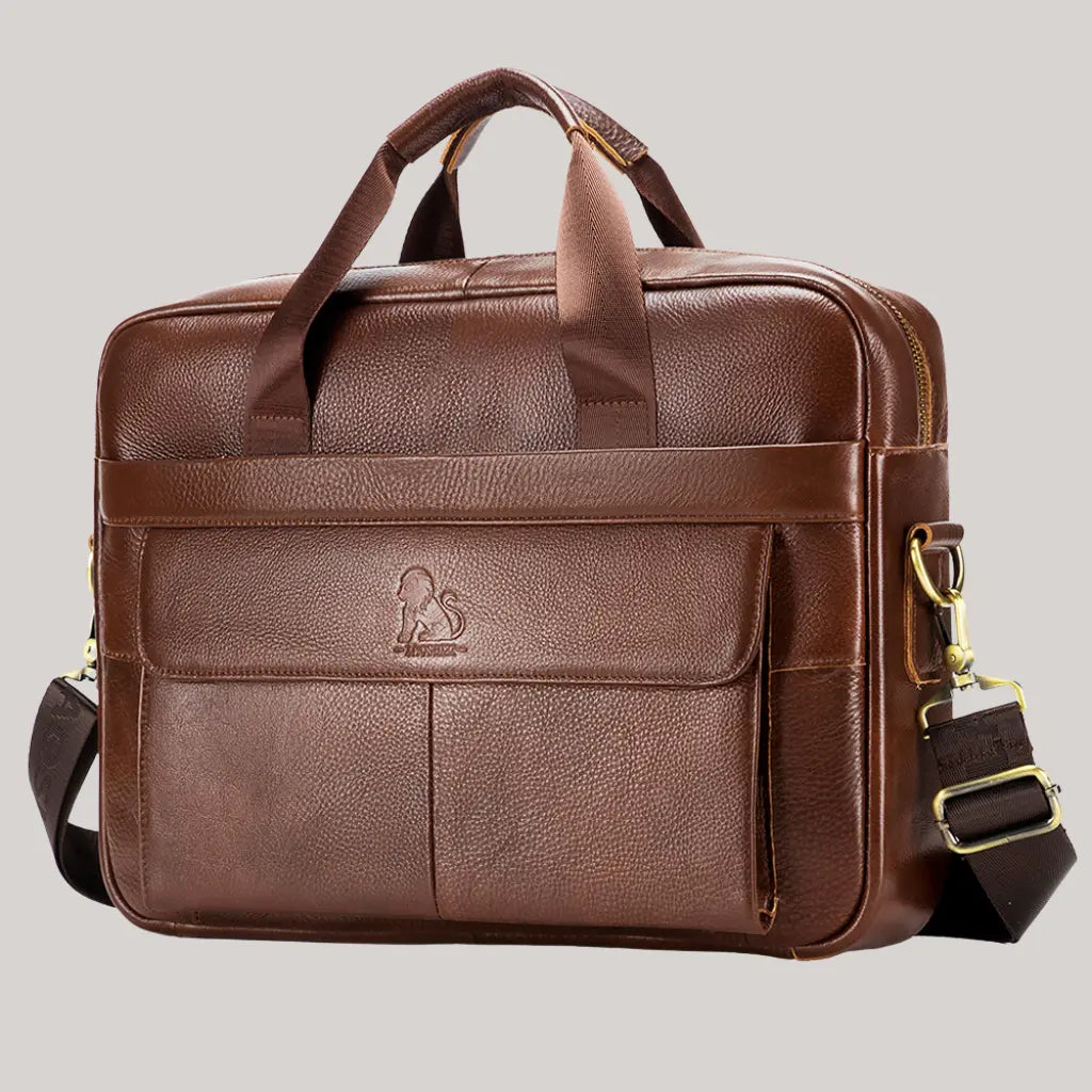 Bolsa Carteiro em Couro com Bolso Frontal Steel Lion | Vittorio