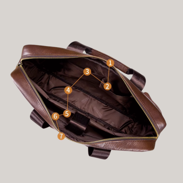 Bolsa Carteiro em Couro com Compartimento para Notebook de 14'' | Lugano - Imagem 6