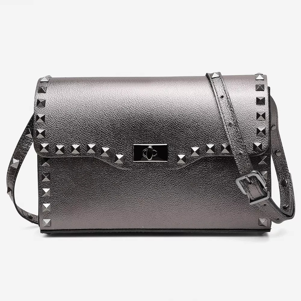 Bolsa Vittal Luxo em Couro Legitimo OffWhite Rico acabamento de Metais